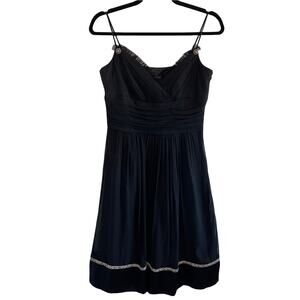 Laundry Shelli Segal Black SILK Dress Spaghetti Strap 8